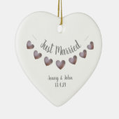 たった今結婚しましたパープルとパールのバンティングオーナメント セラミックオーナメント (右)