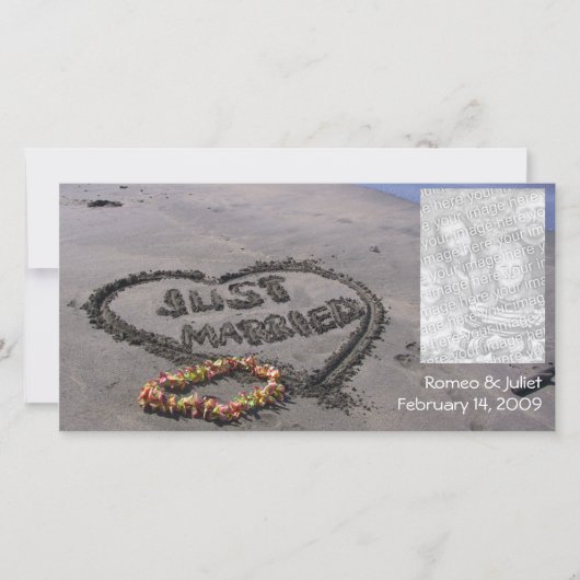 たった今結婚しましたビーチ 案内状 (正面)