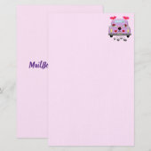 たった今結婚しましたピンクパープル文房具 便箋 (正面/裏面)