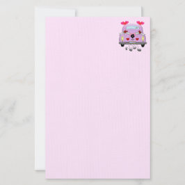 たった今結婚しましたピンクパープル文房具 便箋