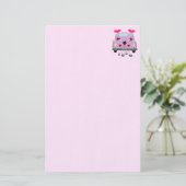 たった今結婚しましたピンクパープル文房具 便箋 (スタンド正面)