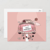 たった今結婚しましたピ結婚ンクの告知愛 案内ポストカード (正面/裏面)