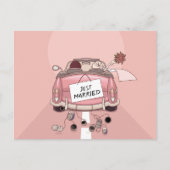 たった今結婚しましたピ結婚ンクの告知愛 案内ポストカード (正面)