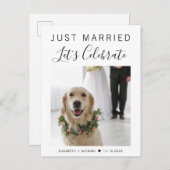 たった今結婚しましたフォトウェディングパーティー 案内ポストカード (正面/裏面)