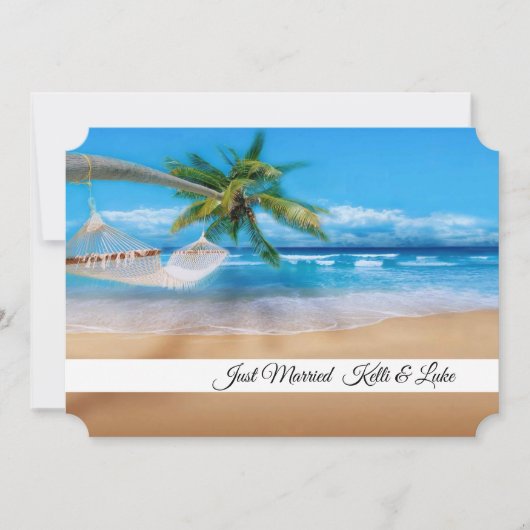 たった今結婚しましたフォトカード 案内状 (正面)