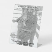 たった今結婚しましたフォトゲストブックテーブルトップサイン 台座サイン (正面)