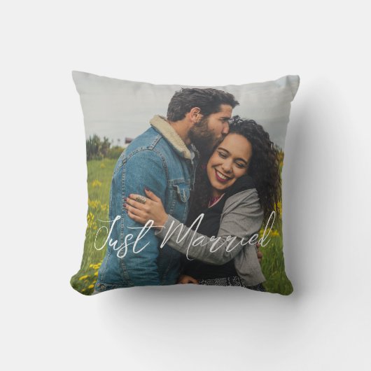 たった今結婚しましたフォト枕 クッション (正面)