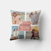 たった今結婚しましたフォト結婚コラージュの家族の贈り物 クッション (裏面)