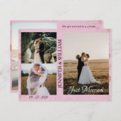 たった今結婚しましたフォト結婚コラージュの発表 (正面/裏面)