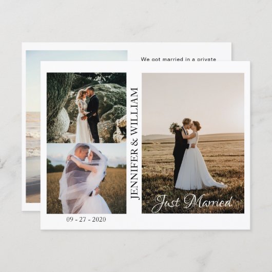 たった今結婚しましたフォト結婚コラージュの発表 (正面/裏面)