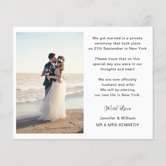 たった今結婚しましたフォト結婚コラージュの発表 (裏面)