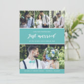 たった今結婚しましたフォト結婚コラージュの発表 招待状 (スタンド正面)