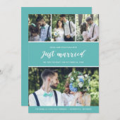 たった今結婚しましたフォト結婚コラージュの発表 招待状 (正面/裏面)