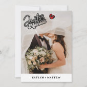 たった今結婚しましたフォト結婚ホリデー発表 シーズンカード (正面)