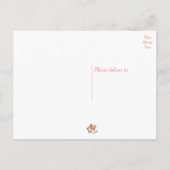 たった今結婚しましたフローラコーラルピンク結婚の花 案内ポストカード (裏面)