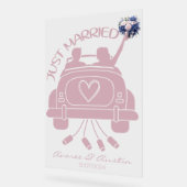 たった今結婚しましたブライダルブーケヴィンテージカーアクリル アクリルサイン (傾斜)