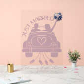 たった今結婚しましたブライダルブーケヴィンテージカーアクリル アクリルサイン (ウェディング)