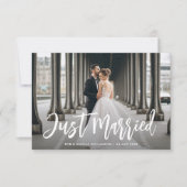 たった今結婚しましたブラシ結婚スクリプトの発表 サンキューカード (正面)