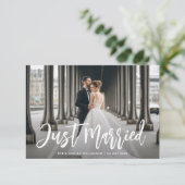 たった今結婚しましたブラシ結婚スクリプトの発表 サンキューカード (スタンド正面)