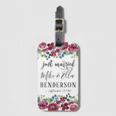 たった今結婚しましたブルゴーニュラジアント開花 ラゲッジタグ (正面縦)