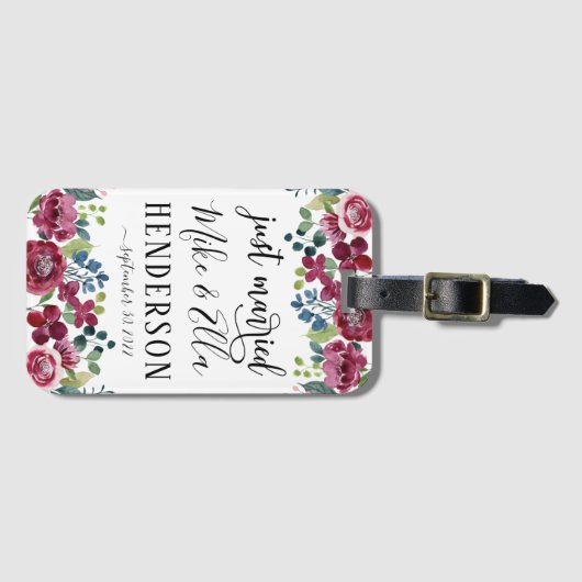 たった今結婚しましたブルゴーニュラジアント開花 ラゲッジタグ (正面横)