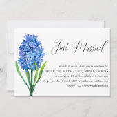 たった今結婚しましたブルーアジサイ結婚ポスブランチ 招待状 (正面)