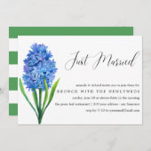 たった今結婚しましたブルーアジサイ結婚ポスブランチ 招待状 (正面/裏面)