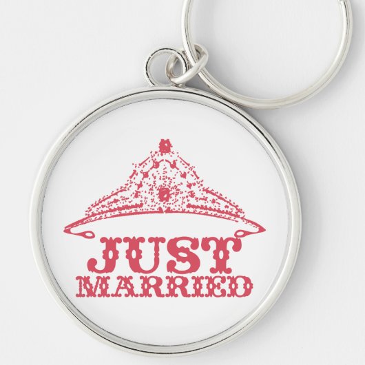 たった今結婚しましたプリンセスブライドティアラウェディング キーホルダー (正面)