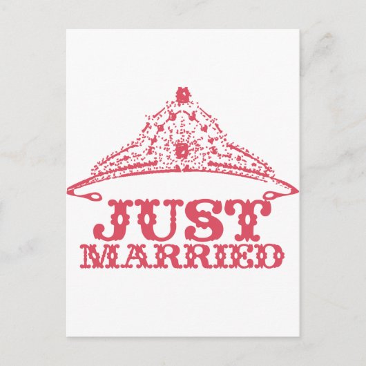 たった今結婚しましたプリンセスブライドティアラウェディング 案内ポストカード (正面)