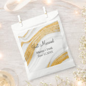 たった今結婚しましたホワイトと金ゴールド瑪瑙 フェイバーバッグ (クリップ留めされた状態)