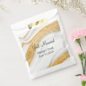 たった今結婚しましたホワイトと金ゴールド瑪瑙 フェイバーバッグ (封をした状態)