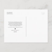 たった今結婚しましたホワイトレタリングオーバーレイ写真 案内ポストカード (裏面)