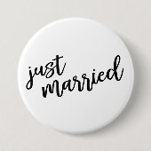 たった今結婚しましたボタン 缶バッジ (正面)