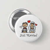 たった今結婚しましたボタン 缶バッジ (正面&裏面)
