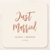 たった今結婚しましたボホデザートウェディングレセプション スクエアペーパーコースター (正面)