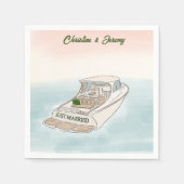 たった今結婚しましたボートカクテル スタンダードカクテルナプキン (正面)