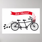 たった今結婚しましたポスター、結婚のタンデム自転車 ポスター (正面)