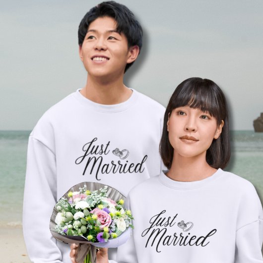 たった今結婚しましたマッチングメンズハネムーン服 スウェットシャツ