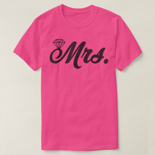 たった今結婚しましたミセス妻花嫁婚約ハネムーン Tシャツ (デザイン正面)