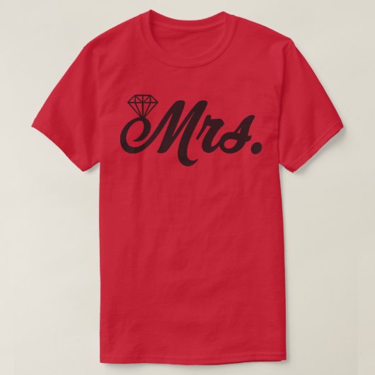 たった今結婚しましたミセス妻花嫁婚約ハネムーン Tシャツ (デザイン正面)