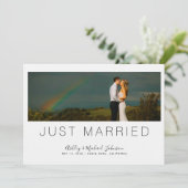 たった今結婚しましたミニマル手書写真 招待状 (スタンド正面)