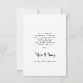 たった今結婚しましたミニマル発表フォトカード 案内状 (裏面)