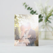 たった今結婚しましたミニマル発表写真 ポストカード (スタンド正面)