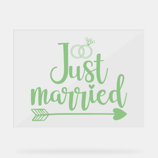 たった今結婚しましたミントグリーン アクリルサイン (正面)