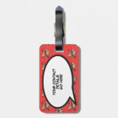 たった今結婚しましたメッセージ音声バブルおもしろいレトロ ラゲッジタグ (裏面縦)