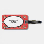 たった今結婚しましたメッセージ音声バブルおもしろいレトロ ラゲッジタグ (裏面横)