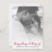 たった今結婚しましたメリークリスマスホリデー写真 シーズンカード (正面)