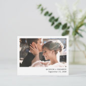 たった今結婚しましたモダンの落成写真の発表 ポストカード (スタンド正面)