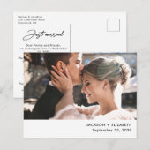 たった今結婚しましたモダンの落成写真の発表 ポストカード (正面/裏面)