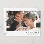 たった今結婚しましたモダンの落成写真の発表 ポストカード (正面/裏面)